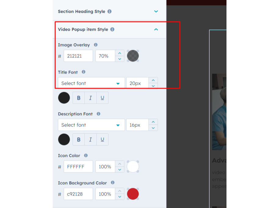 Fully customizable style options